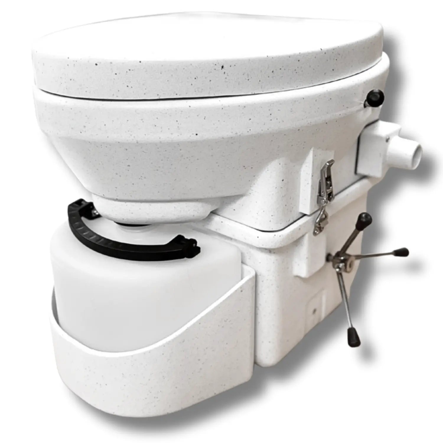 a collection display of premium self contained composting toilet