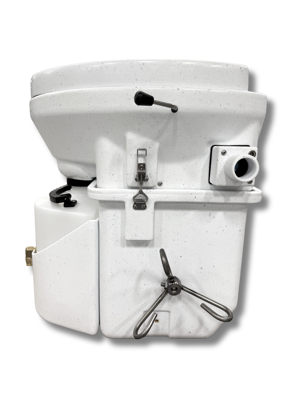 A view of the nature's head foot spider handle with urine diverter kit | compost toilet-side