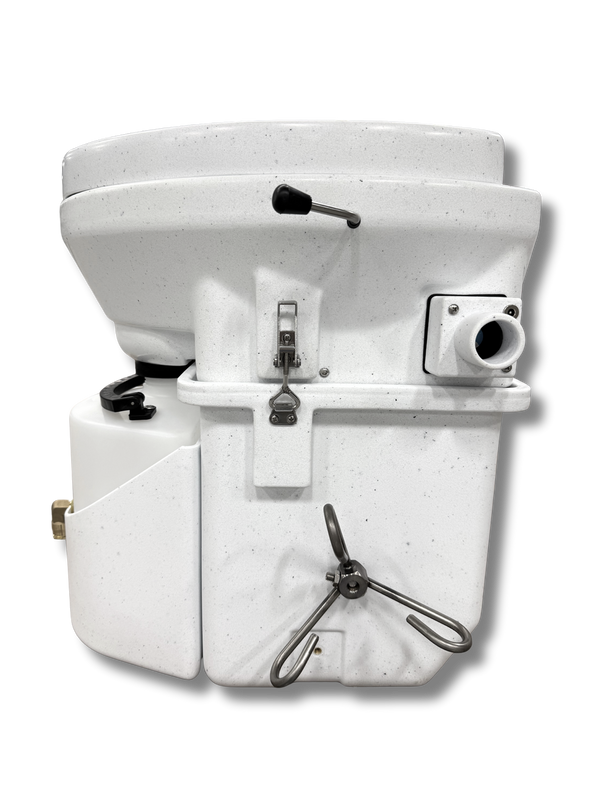 A view of the nature's head foot spider handle with urine diverter kit | compost toilet-side