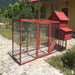 barn red stain wooden chicken run extension - Urban Northern Coops