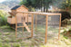 Wooden chicken coop with run and aviary cage